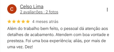 Avaliação real de cliente