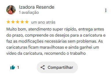 Avaliação real de cliente