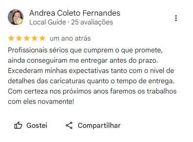 Avaliação real de cliente