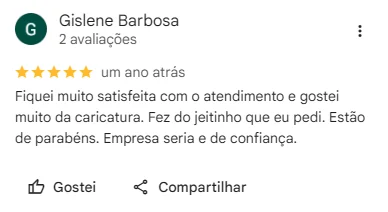 Avaliação real de cliente